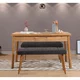 Hanah Home Set Trpezarijski sto i 2 klupe Costa 1053, Antracit