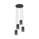 Luster na sajli TANK, 4xE27/15W/230V, prečnik 36 cm, crna