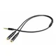 Gembird adapter 1 x 3,5 mm 4-pin miniJack (M) na 2 x 3,5 mm jack (F) za povezavo slušalk s prenosnikom, kovinski, 0,2 m