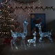 Akrilna obitelj sobova božićni ukras 300 LED ledena bijela