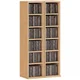 HOMCOM Komplet 2 CD regalov s prilagodljivimi policami, regal za 204 CD varčen s prostorom, CD regal z 12 predeli, za dnevno sobo, spalnico, pisarno, 21x22.5x88.5cm, barva lesa