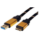 Gold ROLINE USB 3.0 SuperSpeed ??USB 3.0 A (M) -> micro USB 3.0 B (M), 0.8 m - black / gold 11028878