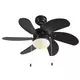Stropni ventilator črn z lesnim potiskom 80 cm z vlečno vrvico - Fresh