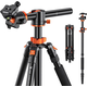 K&F T255A4+BH-28L Aluminum Video Camera Tripod Transverse Center Column