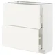 METOD / MAXIMERA Podni element,2 fioke, bela/Vallstena bela, 80x37 cm