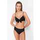 Trendyol Black Balconette Tie Bikini Top