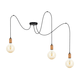 Luster na sajli MIROS 3xE27/60W/230V u obliku pauka, crna/bakarna