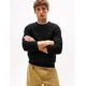 Tommy Hilfiger za moške. MW0MW28046 Črn kašmirski pulover z vratom za posadko (L), Črna, Priložnostno, Bombaž