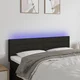 Vidaxl vidaXL Vzglavje postelje z LED diodo črno 144x5x78/88 cm blago