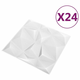 Vidaxl 3D stenski paneli 24 kosov 50x50 cm diamantno beli 6 m2