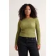 Trendyol Curve Ženska bluza Tbbaw26Af00030, Kaki