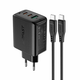 AceFast A13 PD 65W omrežni polnilec, 2x USB-C + USB (črn)
