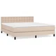 Vidaxl Box spring postelja z vzmetnico kapučino 160x200cm umetno usnje