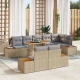 vidaXL vidaXL vrtna sofa set set 9 bež, siva ratan, poliester, (22065055)