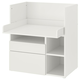 SMASTAD Radni sto, bela bela/s 2 fioke, 90x79x100 cm