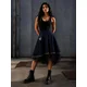 BIBI SAKALIEVA Krilo Asymmetric Denim Midi Skirt with Tulle and Removable Pocket moder denim