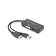 HDMI converter cable, HDMI - DP+DVI+VGA M-F/F/F, 0.2m, 3 in 1 Multi-Media, bl, gold