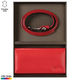 Princ Leather Ženski poklon set novčanik i kaiš, Crveni