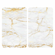 Komplet 2 steklenih pokrovov za štedilnik v belo-zlati barvi Wenko Marble, 52 x 30 cm