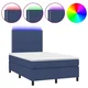 Vidaxl Box spring postelja z vzmetnico LED modra 120x190 cm blago