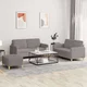 vidaXL vidaXL Sedežna garnitura z blazinami 3-delna taupe blago, (20925161)