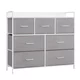 Predal s 7 predali iz blaga, 28,5 x 98 x 85 cm, sivo-bela | SONGMICS
