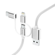 HAMA kabel 3-u-1 Micro-USB s adapterom za USB Type-C i Lightning, 0,2 m, bijeli
