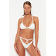 Trendyol High Leg Bikini Bottoms With Ecru Accessories