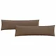 Vidaxl Blazine za kavč 2 szt. Rjava 145 x 40 cm blago