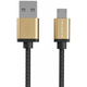 Ghostek - NRGline Micro USB 3m , Black/Gold (GHOCBL034)