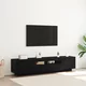 vidaXL vidaXL TV omarica z LED lučmi, črna hrast, 180x35x40 cm, inženirski les, (22012389)