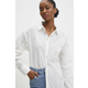 Pamučna košulja Answear Lab za žene, boja: bijela, regular, s klasičnim ovratnikom