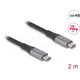 Delock USB 40 Gbps USB Type-C™ kabel moški do moški PD 3.1 240 W E-Marker 2 m siva kovinska
