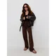 Sinsay - Straight wide leg farmerke sa visokim strukom - braon