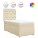 vidaXL vidaXL Box spring postelja z vzmetnico krem 100x200 cm blago, (21291757)
