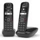 Brezžični telefon Gigaset AS690 Duo analog/DECT s prepoznavo klicatelja črn