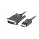 LANBERG priključni kabel DisplayPort 1.2 na DVI-D (24+1), M/M, dužina 3m, dual link, crni
