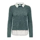 ONLY Pulover ONLDOLLY temno zelena/bela