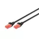 CAT 6, U-UTP patch cord, PVC AWG 26/7, length 5 m, color black
