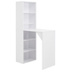 vidaXL Barska miza z omarico bela 115x59x200 cm