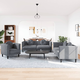 3-dijelni set sofa s jastucima tamnosivi baršunasti