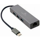 GEMBIRD - USB-C Hub with Gigabit Ethernet, 3x USB3.1 Port, 1x 10/100/1000Mbps LAN port, Cable 0.17m
