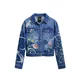 Desigual Prehodna jakna moder denim/rumena/oranžna/bela