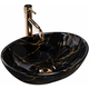 Rea Sofia Black Marble Shiny countertop umivalnik