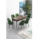 Hanah Home Set Trpezarijski sto i 6 stolica Han, Zeleno-braon