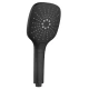 Hand massage shower with button, 3 functions, Silicone Nozzles, 109x109mm, ABS/black matt - Črna mat barva - Sapho - 24 - Plastika - Kvadratni - 109 - 258 - 65 - 14