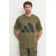 Bombažna kratka majica adidas Essentials moška, zelena barva, JE8931