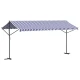 MAISON CHIC Prostostoječa tenda - Senčniki modra in bela 500x300 cm krem blago jeklo, (22039961)