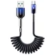 Joyroom Spiralni kabel USB-A – USB-C iz serije Crystal-Clear, 3 A, 1,5 m – črn