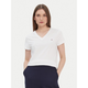 Tommy Hilfiger za ženske. WW0WW24969 Majica Heritage z belim V-izrezom (3XL), Bela, Priložnostno, Bombaž, Kratek rokav, Organski b